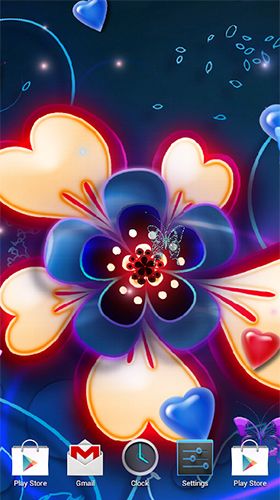 Screenshots von Neon hearts by Live Wallpapers 3D für Android-Tablet, Smartphone.