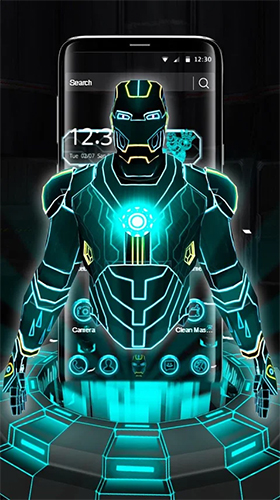 Neon hero 3D - скачать бесплатно живые обои для Андроид на рабочий стол.