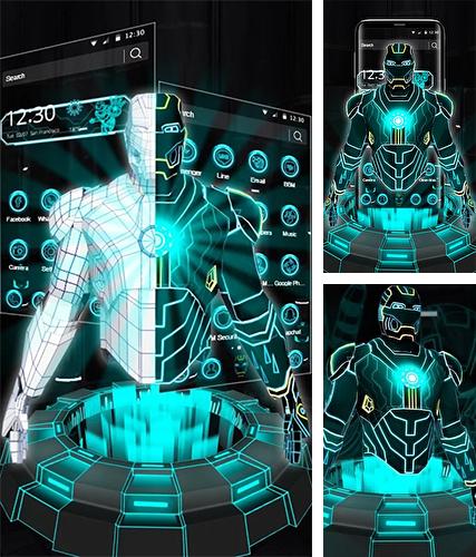 Kostenloses Android-Live Wallpaper Neonheld 3D. Vollversion der Android-apk-App Neon hero 3D für Tablets und Telefone.