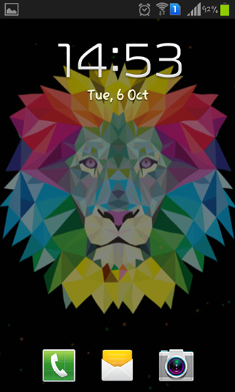 Écrans de Neon lion pour tablette et téléphone Android.