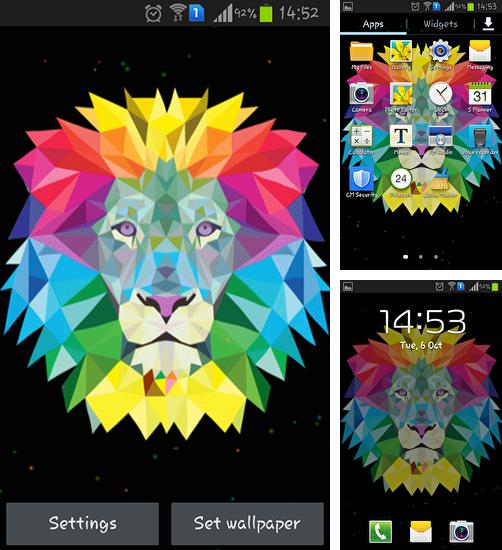 Alem do papel de parede animado Floresta para telefones e tablets Android, voce tambem pode baixar Leão de neon, Neon lion gratuitamente.