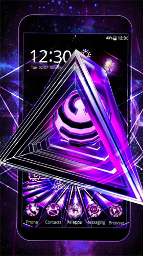 Neon triangle 3D für Android spielen. Live Wallpaper Neon-Dreieck 3D kostenloser Download.