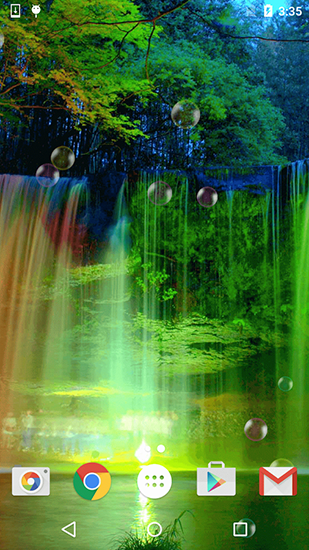 Neon waterfalls - бесплатно скачать живые обои на Андроид телефон или планшет.
