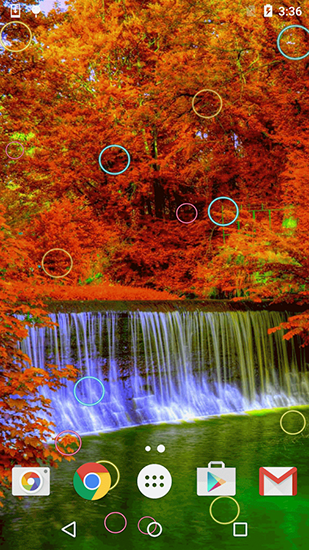 Écrans de Neon waterfalls pour tablette et téléphone Android.
