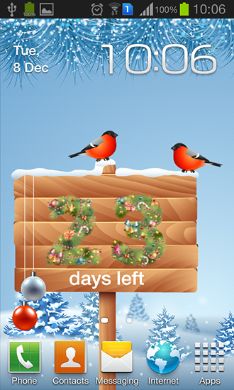 Kostenloses Android-Live Wallpaper Neujahr: Countdown. Vollversion der Android-apk-App New Year: Countdown by Creative work für Tablets und Telefone.