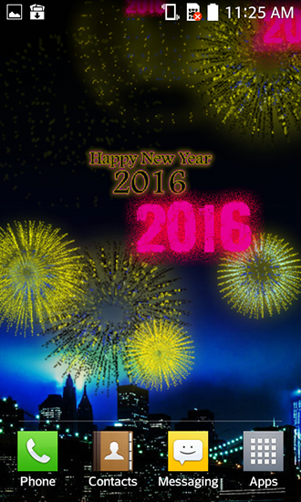 New Year fireworks 2016 - скачать бесплатно живые обои для Андроид на рабочий стол.