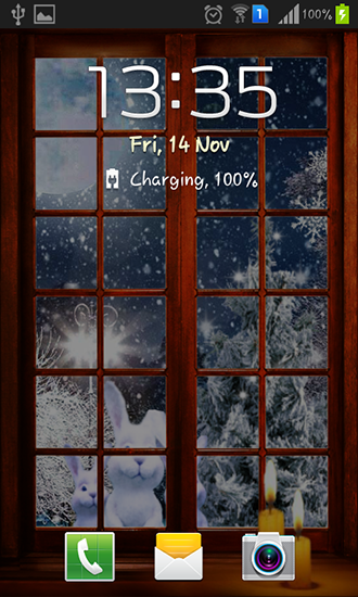 Screenshots do Noite do Ano Novo para tablet e celular Android.