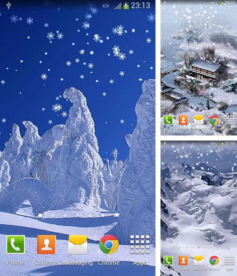 Kostenloses Android-Live Wallpaper Neujahr: Schnee. Vollversion der Android-apk-App New Year: Snow für Tablets und Telefone.