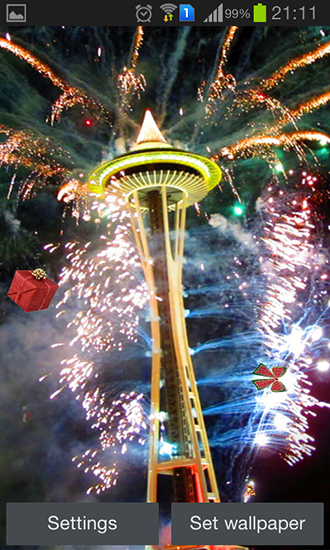 Screenshots of the New Year’s Eve for Android tablet, phone.
