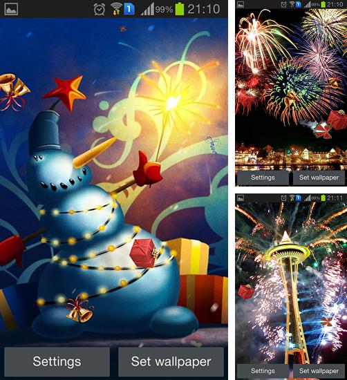 Kostenloses Android-Live Wallpaper Neujahrsnacht. Vollversion der Android-apk-App New Year’s Eve für Tablets und Telefone.