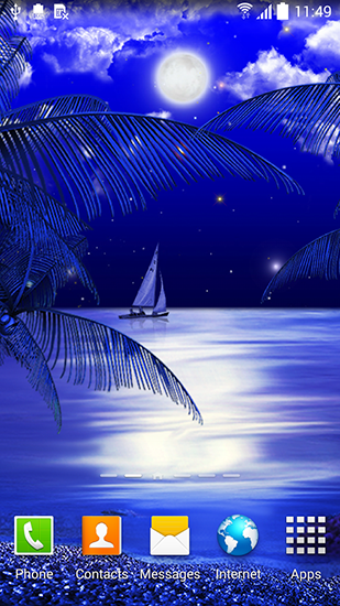 Fondos de pantalla animados a Night beach para Android. Descarga gratuita fondos de pantalla animados Playa nocturna .
