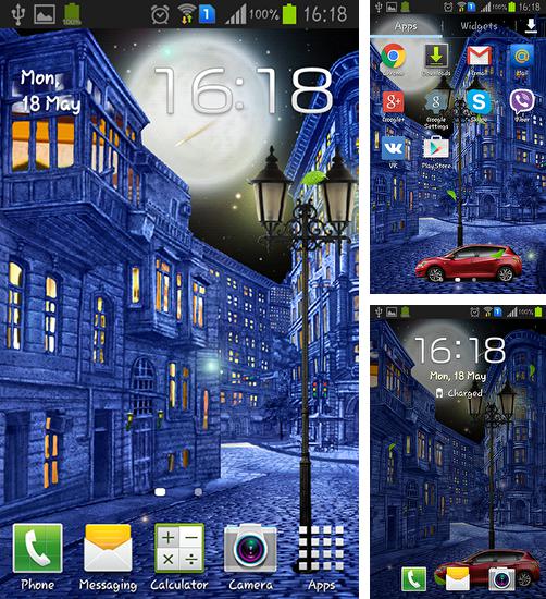 Дополнительно к живым обоям на Андроид телефоны и планшеты Астероиды 3D, вы можете также бесплатно скачать заставку Night city by  Blackbird wallpapers.