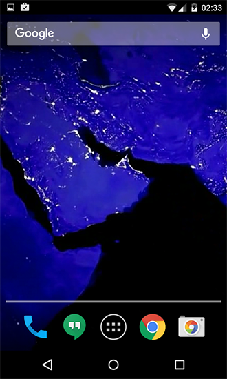 Screenshots do Planeta à noite para tablet e celular Android.