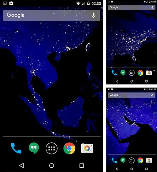 Kostenloses Android-Live Wallpaper Nächtlicher Planet. Vollversion der Android-apk-App Night planet für Tablets und Telefone.