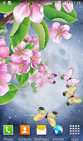 Papeis de parede animados Sakura de noite para Android. Papeis de parede animados Night sakura para download gratuito.