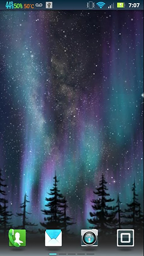 Screenshots do Aurora boreal para tablet e celular Android.