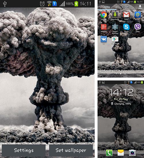 Kostenloses Android-Live Wallpaper Nukleare Explosion. Vollversion der Android-apk-App Nuclear explosion für Tablets und Telefone.