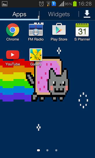 Fondos de pantalla animados a Nyan cat para Android. Descarga gratuita fondos de pantalla animados Gato Nyan.