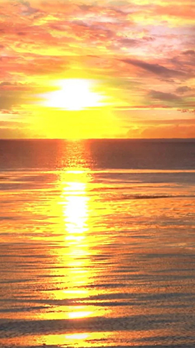 Screenshots do Oceano e pôr do sol para tablet e celular Android.