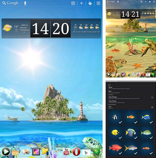Télécharger le fond d'écran animé gratuit L`aquarium océanique 3D: L`île des tortues . Obtenir la version complète app apk Android Ocean aquarium 3D: Turtle Isle pour tablette et téléphone.