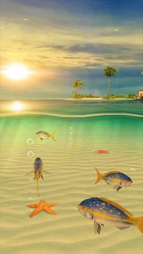 Screenshots do Aquário de oceano 3D: Ilhas de tartaruga para tablet e celular Android.
