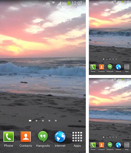 Дополнительно к живым обоям на Андроид телефоны и планшеты Слайдшоу 5000, вы можете также бесплатно скачать заставку Ocean waves.