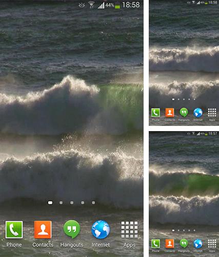 Kostenloses Android-Live Wallpaper Ozeanwellen. Vollversion der Android-apk-App Ocean waves by Andu Dun für Tablets und Telefone.