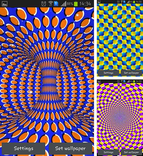 Zusätzlich zum Live Wallpaper Blumen Analoguhr für Android Mobiltelefone und Tablets, können Sie auch Optical illusions, Optische Illusionen kostenlos herunterladen.