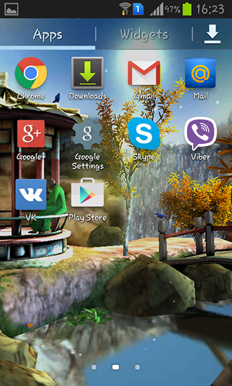 Android タブレット、携帯電話用オリエンタル・ガーデン3Dのスクリーンショット。