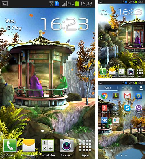 Додатково до живої шпалери Піксельний флот для Android телефонів та планшетів, Ви можете також безкоштовно скачати Oriental garden 3D.