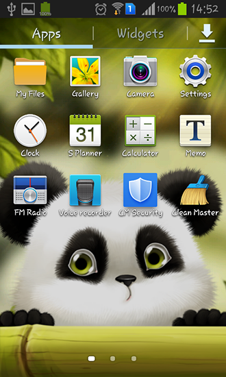 Android タブレット、携帯電話用パンダのスクリーンショット。