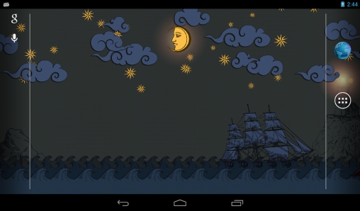 Screenshots do Mar de papel para tablet e celular Android.