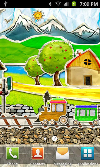 Papeis de parede animados Trem de papel para Android. Papeis de parede animados Paper train para download gratuito.