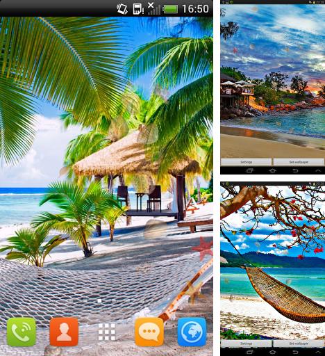 Kostenloses Android-Live Wallpaper Strand im Paradies. Vollversion der Android-apk-App Paradise beach für Tablets und Telefone.