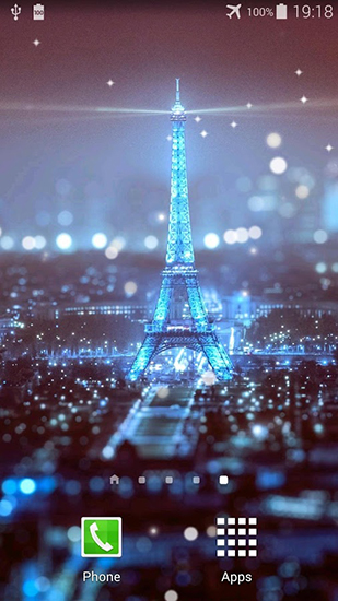 Écrans de Paris night pour tablette et téléphone Android.