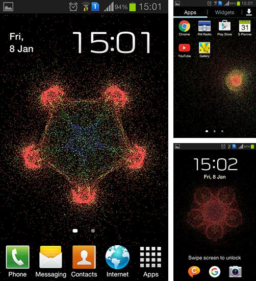 Zusätzlich zum Live Wallpaper Erde für Android Mobiltelefone und Tablets, können Sie auch Particle flow, Partikelfluss kostenlos herunterladen.