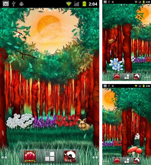 Дополнительно к живым обоям на Андроид телефоны и планшеты Цветочная фея, вы можете также бесплатно скачать заставку Peaceful forest.