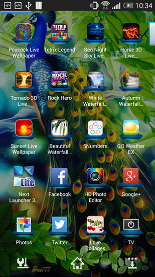 Peacock für Android spielen. Live Wallpaper Pfau kostenloser Download.