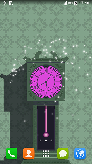 Papeis de parede animados Relógio de pêndulo para Android. Papeis de parede animados Pendulum clock para download gratuito.
