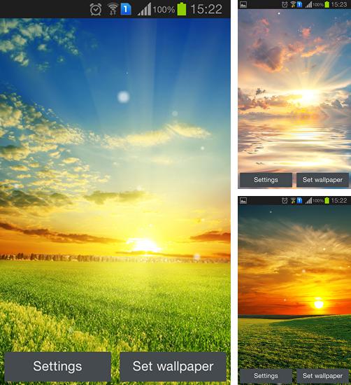 Kostenloses Android-Live Wallpaper Perfekter Sonnenaufgang. Vollversion der Android-apk-App Perfect sunrise für Tablets und Telefone.