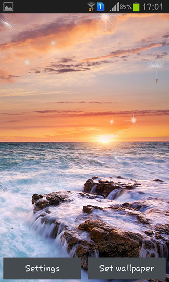 Kostenloses Android-Live Wallpaper Perfekter Sonnenuntergang. Vollversion der Android-apk-App Perfect sunset für Tablets und Telefone.