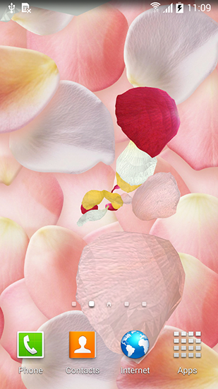 Screenshots of the Petals 3D by Blackbird wallpapers for Android tablet, phone.