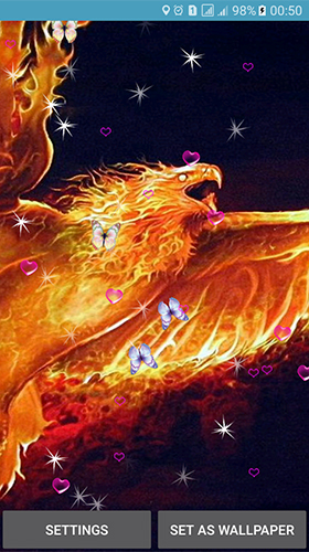 Screenshots of the Phoenix by 3D Top Live Wallpaper for Android tablet, phone.