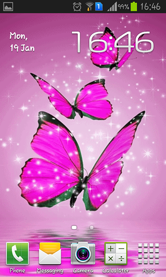 Pink butterfly - безкоштовно скачати живі шпалери на Андроїд телефон або планшет.