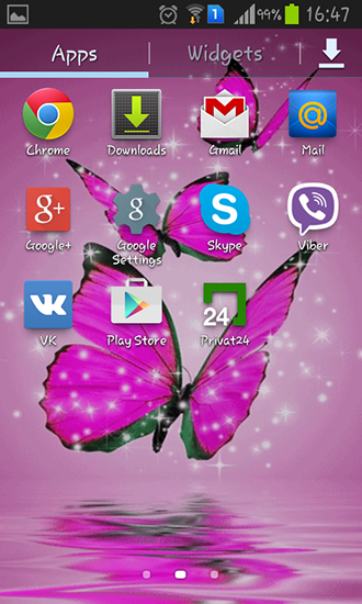 Pink butterfly - скачати безкоштовно живі шпалери для Андроїд на робочий стіл.