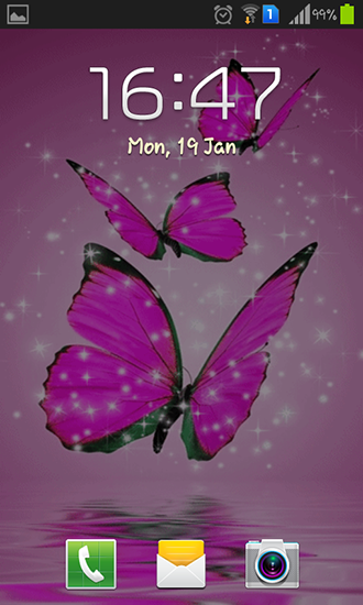 Capturas de pantalla de Pink butterfly para tabletas y teléfonos Android.