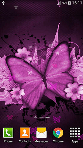 Pink butterfly by Dream World HD Live Wallpapers
