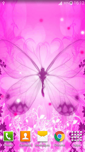 Pink butterfly by Dream World HD Live Wallpapers - безкоштовно скачати живі шпалери на Андроїд телефон або планшет.