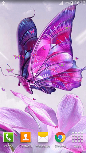 Téléchargement gratuit de Pink butterfly by Dream World HD Live Wallpapers pour Android.