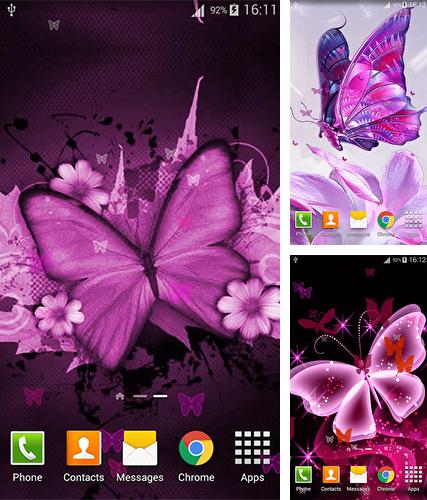 Pink butterfly by Dream World HD Live Wallpapers